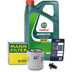 MANN-FILTER ÖLFILTER+5L CASTROL MAGNATEC 5W-30 A5 FÜR FORD FIESTA 5 JH JD 05-08### AUCH FÜR FAHRZEUGE O H N E STOP-START FUNKTION ###