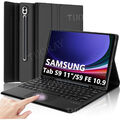 QWERTZ Tastatur Maus Hülle für Samsung Galaxy Tab S9 S10 FE S8 S7 S6 Lite A9+ A8