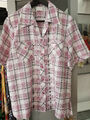 Bluse, karo bluse , Polo, Gr. 38 / 40  rose kariert   (A732)