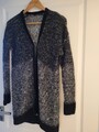 Schwarz/weißer Strick Cardigan/Strickjacke long Gr.M