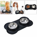 NEU Doppel Hundenapf Silikon Unterlage Hund Katze Fressnapf Futter Napf Station