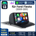 4+64GB für Fiesta 2009-2011 Android 13 Autoradio CarPlay DAB+GPS Navi 4G LTE BT