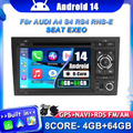 DAB Autoradio Für AUDI A4 S4 RS4 RNS-E SEAT EXEO Android 14 GPS Navi DVD CarPlay