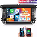 7" Android 13 Autoradio GPS Navi 2+64GB für VW Polo GOLF 5 6 Plus Touran Passat