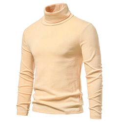 Männer Thermo Unterhemd Regulär Pullover Winter Rollkragen Langarm Shirt Jumper