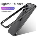 Metall Rahmen Schutzhülle für iPhone 16 15 14 Pro Max Silikon Bumper Handy Case