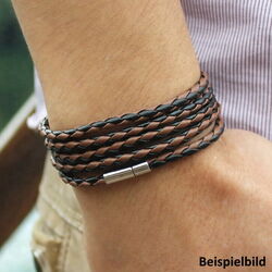 Armband Leder Schwarz Herren Damen Lederarmband Wickelarmband Weiss Braun unisex