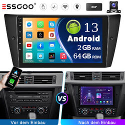 9" Android 13 2+64G Carplay DAB+ Autoradio Für BMW E90 E91 E92 GPS NAVI KAM+ RSD