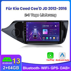 2+64GB Carplay Android13 Autoradio Für Kia Ceed Cee'D JD 2012-2016 GPS NAVI DAB+