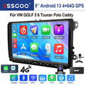 9" Carplay Android 13 Autoradio 4+64G GPS DSP 4G DAB+ KAM Für VW GOLF 5 6 PASSAT