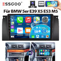 4+64G Android 13 Autoradio Carplay GPS Navi BT RDS +Kam Für BMW 5er E39 7er E38