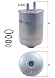 Kraftstofffilter MAHLE KL 485/16D Leitungsfilter für RENAULT KT0 BT0 LAGUNA JK0