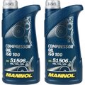 2x1 Liter Original MANNOL Kompressoröl Compressor Oil ISO 100