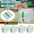 4x Trinkwasserkanister 20L Camping Wasser Kunststoffkanister Mit Hahn Faltbar DE