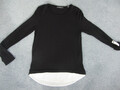 Esprit Collection Pullover Gr.XS 34 36 schwarz weiß Chiffon Armriegel Top 