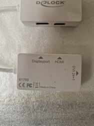 DELOCK 61768 DisplayPort Adapter, Mini DP Stecker auf DP/ HDMI/ DVI