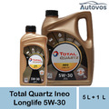 Total Quartz Ineo Longlife 5W-30 5 + 1 Liter Motoröl VW 504 00  507 00 BMW LL-04