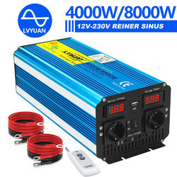 4000W 8000W Reiner Sinus Spannungswandler 12V - 230V Wechselrichter inverter USB