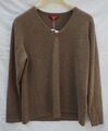 100% Kaschmir Pullover 44 braun Laura di Sarpi V-Ausschnitt warm weich LUXUS