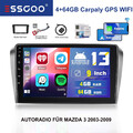 Für Mazda 3 2003-2009 BK 9" Android 13 Autoradio GPS Navi BT WIFI Carplay 4+64GB