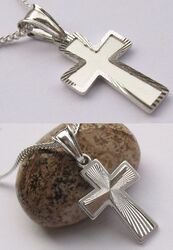 Kreuz Anhänger beidseitig tragbar Kette 925 Silber Damen Herren Kinder Schmuck 