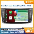 64GB Android 13 Autoradio GPS CarPlay DAB+ Navi Mercedes E/CLS Klasse W211 W219