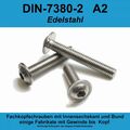 M6 ISO 7380-2 A2 V2A Edelstahl Linsenkopfschrauben Innensechskant Flansch M6x 