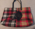 Tasche Shopper Tommy Hilfiger kariert Rot/dunkel Blau  wie neu 47x35x13