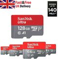 SanDisk Ultra Micro SD 32GB 64GB 128GB Class 10 SDHC SDXC Speicherkarte & Adapter 