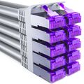 deleyCON 10x 0,25m RJ45 Patchkabel CAT7 Rohkabel Netzwerkkabel LAN DSL CAT Kabel