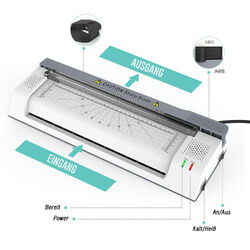 Laminiergerät Laminator A3 Starter Set 3 in 1 Hebelschneider Eckenrunder 125 mic✅ Versandkostenfrei ✅ 2 Jahre Garantie