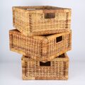 3 x Rattan Korb Aufbewahrungskorb Regalkorb Regaleinsatz - 35 x 32 x 16 cm