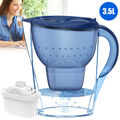 Wasserkanne Cool 3,5l Blau Inkl. 1 Filter Kompakter & Leichter Wasserfilter Blau