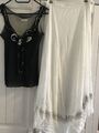 Rock Maxi und Top Creme/beige/schwarz, Gr. 38/40