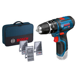 Bosch Akku-Schlagbohrschrauber GSB 12V-15 Solo Zubehör-Set 39tlg. im Softbag