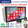 64G DAB+ Carplay Autoradio Android13 Für Toyota Avensis T25 2002-2008 GPS Kamera