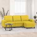 Sofa 3 Sitzer mit Hocker Couch Liegesofa Polstersofa Dunkelgrau Stoff vidaXL