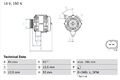 BOSCH 0 986 047 550 Generator für MERCEDES-BENZ PUCH