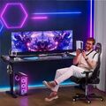 180x70 cm Gaming Schreibtisch Gaming Tisch RGB LED Ergonomischer Computertisch