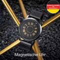 Eutour Magnetische Kugeluhr Herren Uhr Luxus Edelstahl Quarzuhr Armband E040A