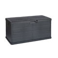 Kissenbox Auflagenbox Sitzbank für 2 Pers. Gartenbox Gartentruhe Anthrazit 340L