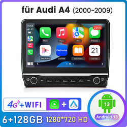 128G Android 13 Carplay Autoradio GPS Navi WIFI DAB SWC Für Audi A4 S4 RS4 B6 B7