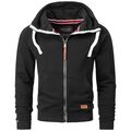 A. Salvarini Herren Sweatjacke Kapuzenpullover Jacke Kapuze Hoodie O192 Schwarz