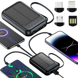 Mini Solar Power Bank Ladegerät 10000mAh Tragbar Externer Batterie mit USB Akku