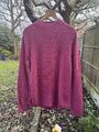 Bonmarche UK 16 EU 44 Strickpullover Pullover Pulli Rosa Zopfmuster Langarm