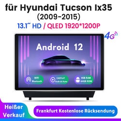 Android 13 13.1”Autoradio Für Hyundai IX35 Tucson 09-2015 GPS Navi 4+64G Carplay