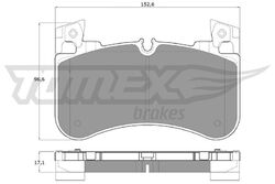 TOMEX Brakes Bremsbelagsatz, Scheibenbremse TX 19-53 für LAND ROVER