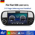 4+64G 7" Android 13 Autoradio Carplay Für Fiat 500 07-2015 GPS Navi WIFI 4G DAB+