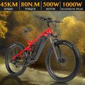 27,5'' Elektrofahrrad E-Mountainbike Shimano 9-Gange Pedelec 48V/20AH e-Bbike