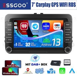 7" DAB+ Android 13 Autoradio 32G Carplay GPS Navi EQ für VW GOLF 5 6 Plus Passat